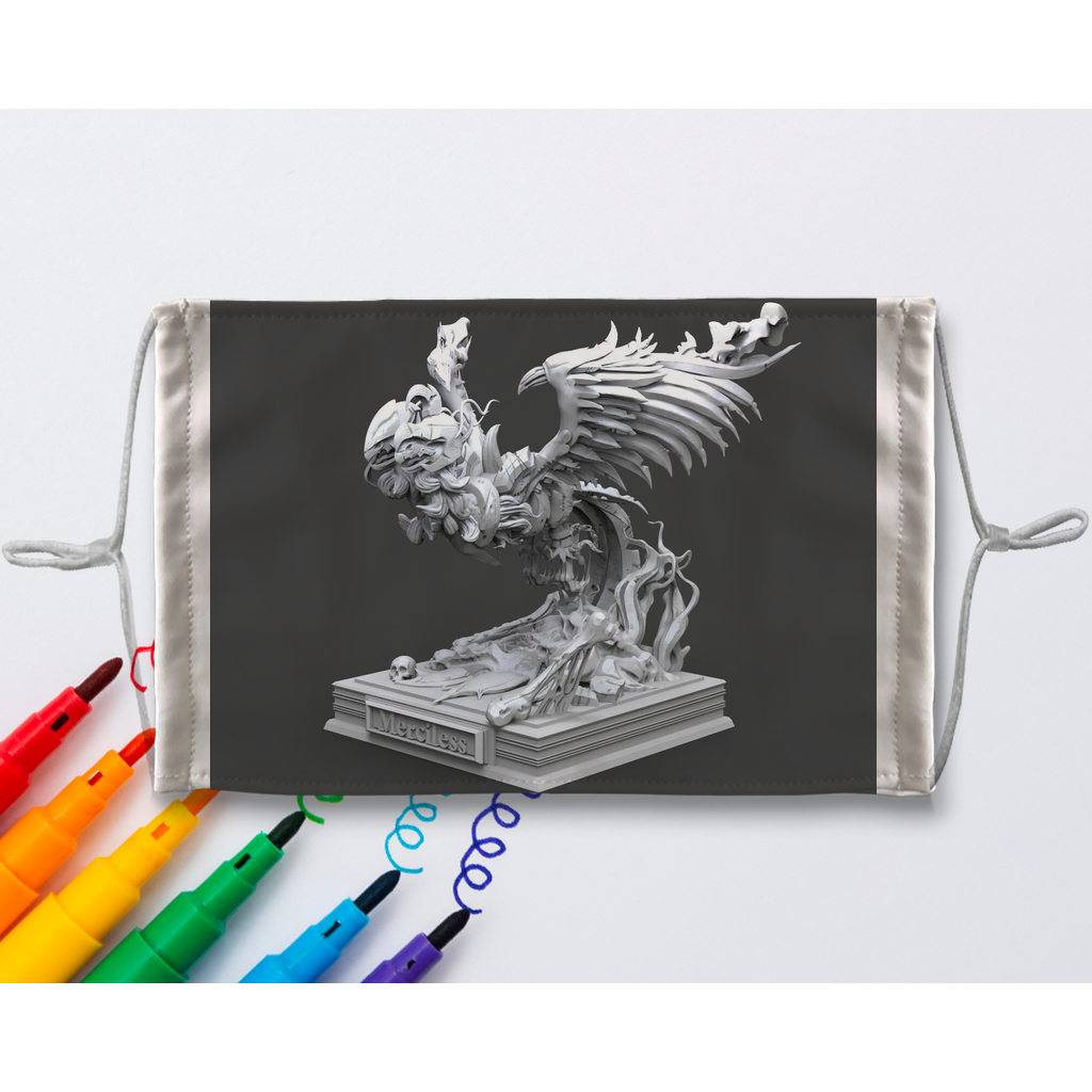 Merciless The Flaming SkyBird Sublimation Colouring Face Mask
