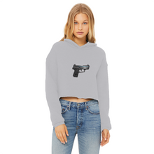 Load image into Gallery viewer, 22 Calibur Ladies Cropped Raw Edge Hoodie
