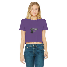 Load image into Gallery viewer, 22 Calibur Classic Women&#39;s Cropped Raw Edge T-Shirt
