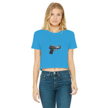 Load image into Gallery viewer, 22 Calibur Classic Women&#39;s Cropped Raw Edge T-Shirt
