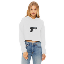 Load image into Gallery viewer, 22 Calibur Ladies Cropped Raw Edge Hoodie
