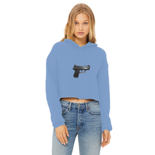 Load image into Gallery viewer, 22 Calibur Ladies Cropped Raw Edge Hoodie
