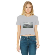 Load image into Gallery viewer, Alpha Creature Classic Women&#39;s Cropped Raw Edge T-Shirt
