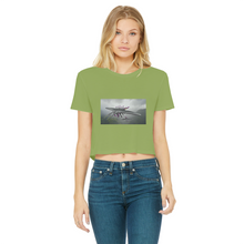 Load image into Gallery viewer, Alpha Creature Classic Women&#39;s Cropped Raw Edge T-Shirt
