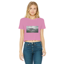 Load image into Gallery viewer, Alpha Creature Classic Women&#39;s Cropped Raw Edge T-Shirt
