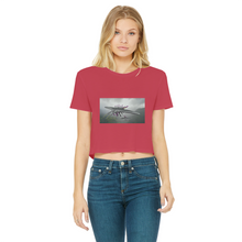 Load image into Gallery viewer, Alpha Creature Classic Women&#39;s Cropped Raw Edge T-Shirt
