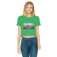 Load image into Gallery viewer, Alpha Creature Classic Women&#39;s Cropped Raw Edge T-Shirt
