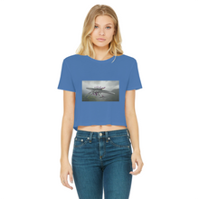 Load image into Gallery viewer, Alpha Creature Classic Women&#39;s Cropped Raw Edge T-Shirt
