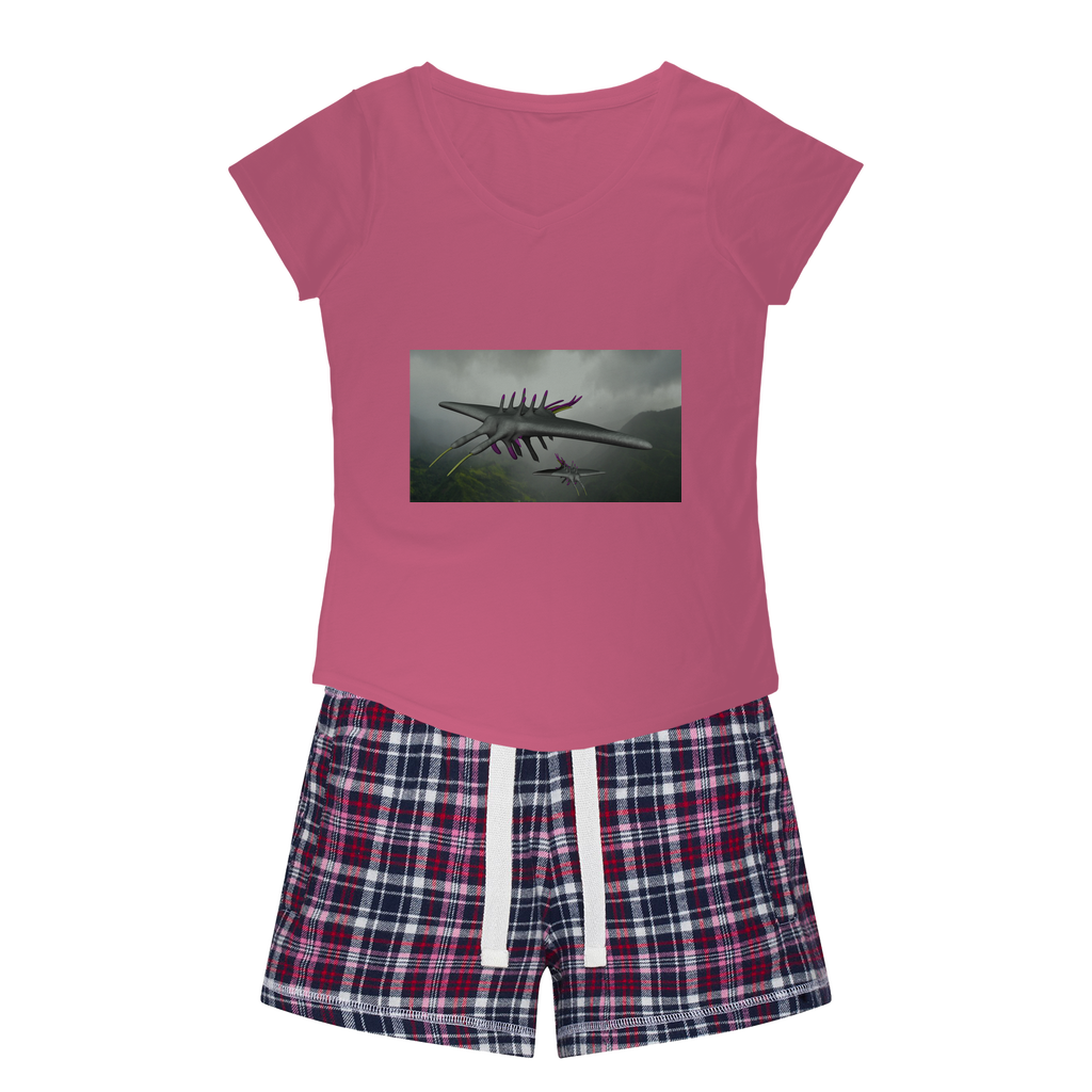 Alpha Creature Women's Sleepy Tee and Flannel Short