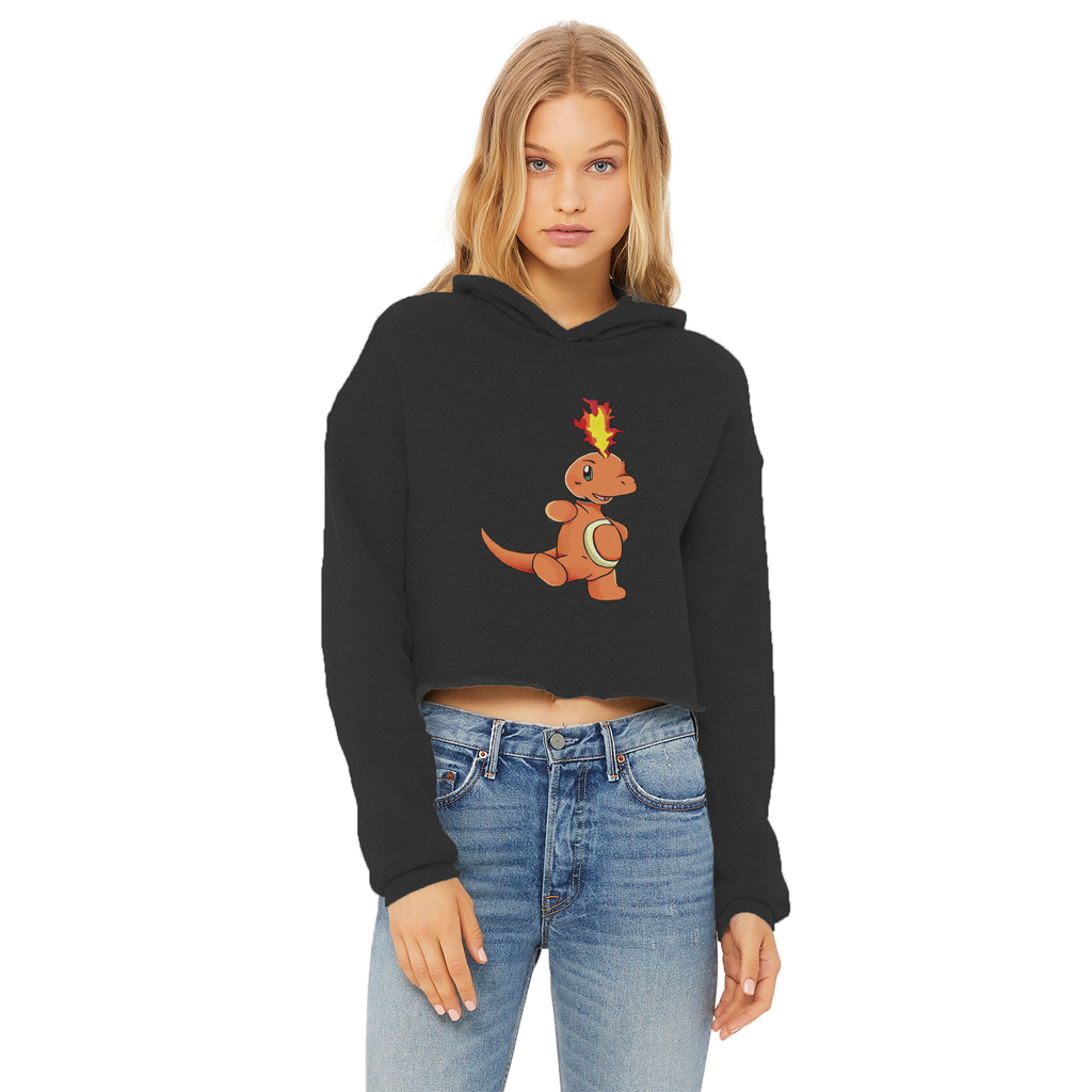 Angetapir Ladies Cropped Raw Edge Hoodie