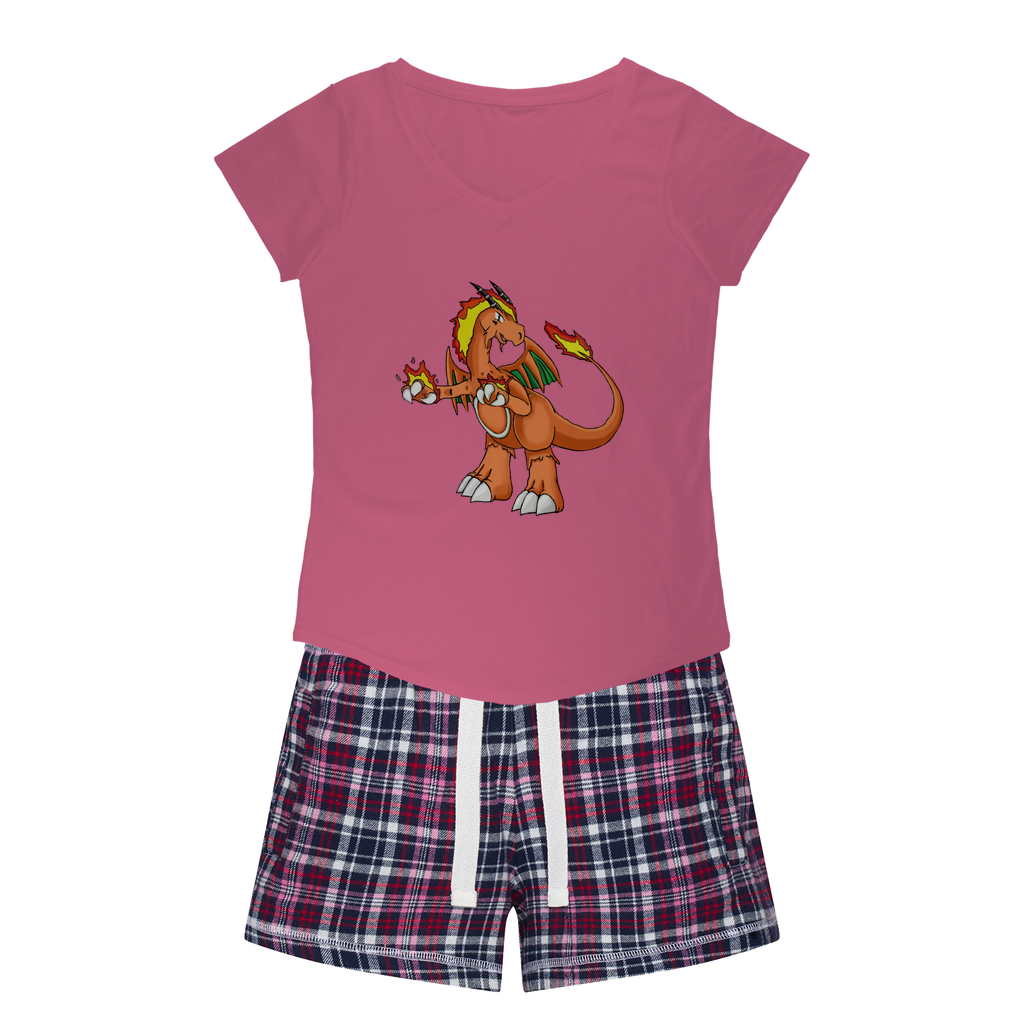 Angetiron Women's Sleepy Tee and Flannel Short