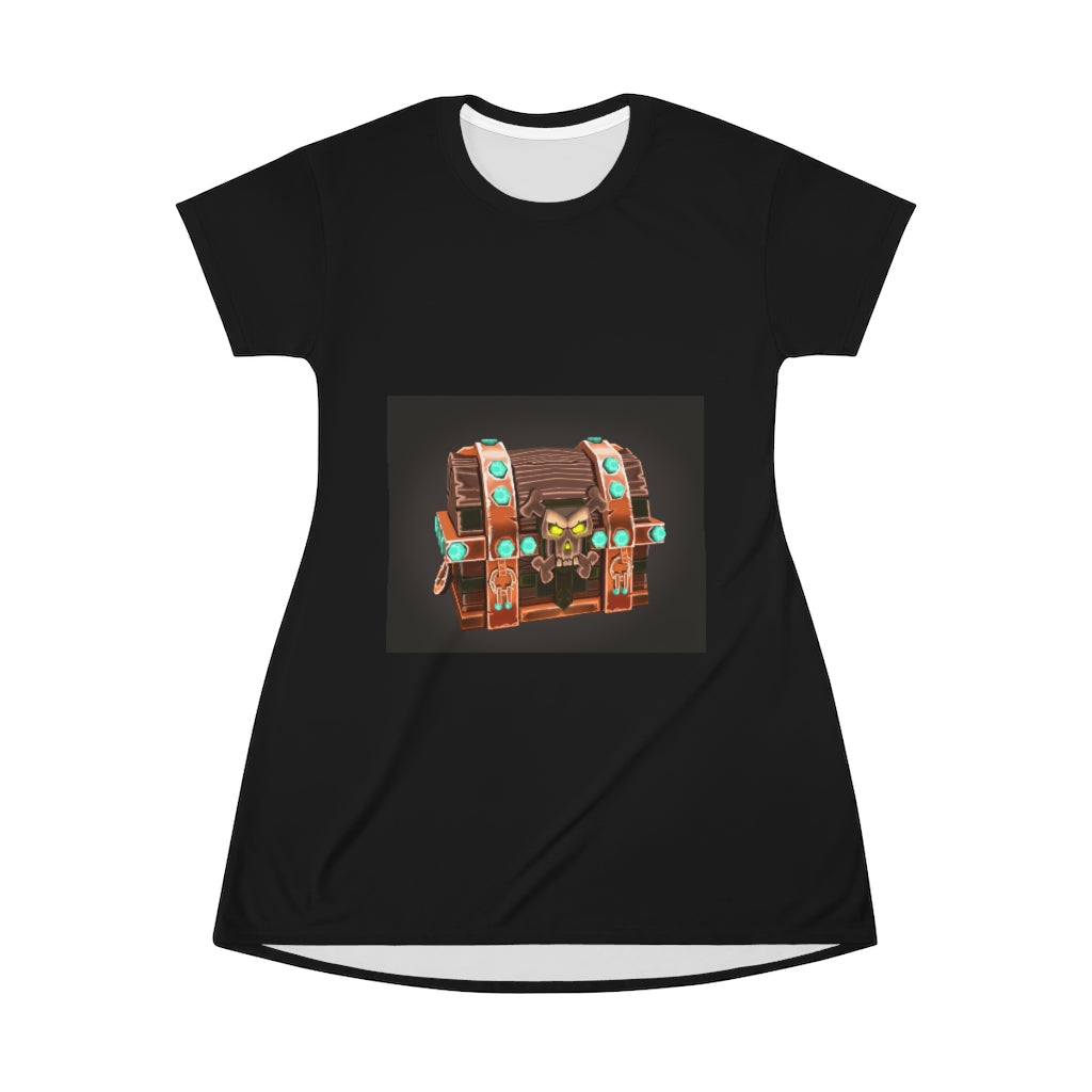 Bone Chest All Over Print T-Shirt Dress