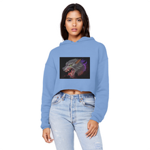 Load image into Gallery viewer, Wolf Unisex Cropped Raw Edge Boyfriend Hoodie
