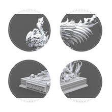 Load image into Gallery viewer, Merciless The Flaming SkyBird Sublimation Coasters Pack of Four
