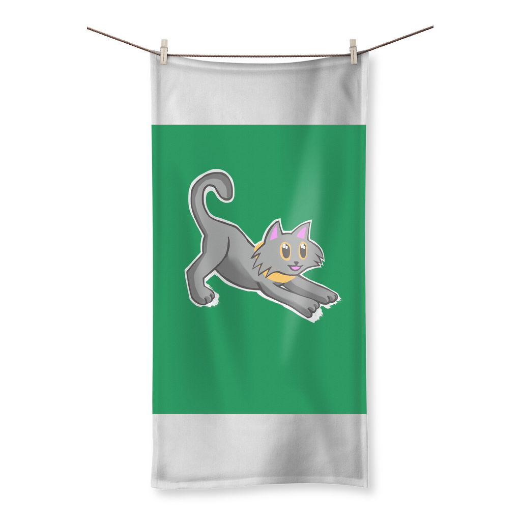 Cat Illustration Sublimation All Over Towel
