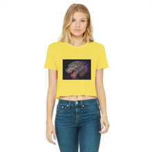 Load image into Gallery viewer, Wolf Classic Women&#39;s Cropped Raw Edge T-Shirt
