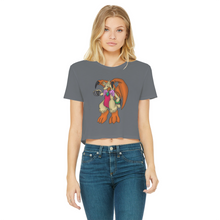 Load image into Gallery viewer, Angechardragon Classic Women&#39;s Cropped Raw Edge T-Shirt
