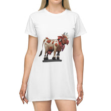 Load image into Gallery viewer, Brown Cow All Over Print T-Shirt Dress

