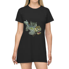 Load image into Gallery viewer, Green Fish All Over Print T-Shirt Dress

