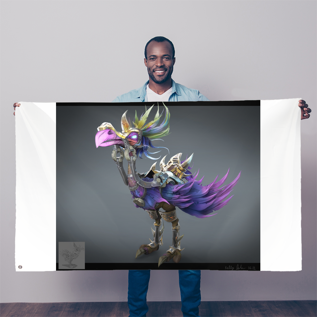 Squawkers The Ostrich Mount Sublimation Flag