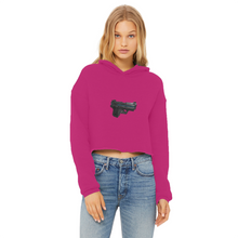 Load image into Gallery viewer, 22 Calibur Ladies Cropped Raw Edge Hoodie
