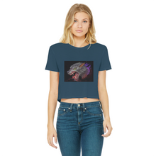 Load image into Gallery viewer, Wolf Classic Women&#39;s Cropped Raw Edge T-Shirt
