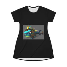 Load image into Gallery viewer, Nibbler&#39;s the Misfit Shark All Over Print T-Shirt Dress

