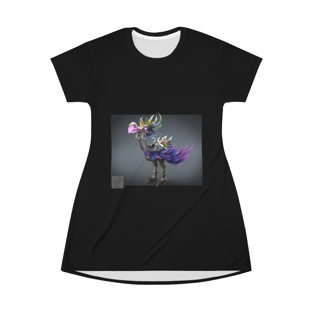 Squawkers the Ostrich Mount All Over Print T-Shirt Dress
