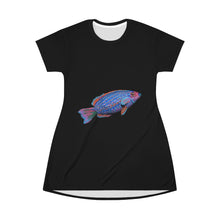 Load image into Gallery viewer, Fish All Over Print T-Shirt Dress
