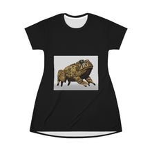 Load image into Gallery viewer, Yellow Toad All Over Print T-Shirt Dress
