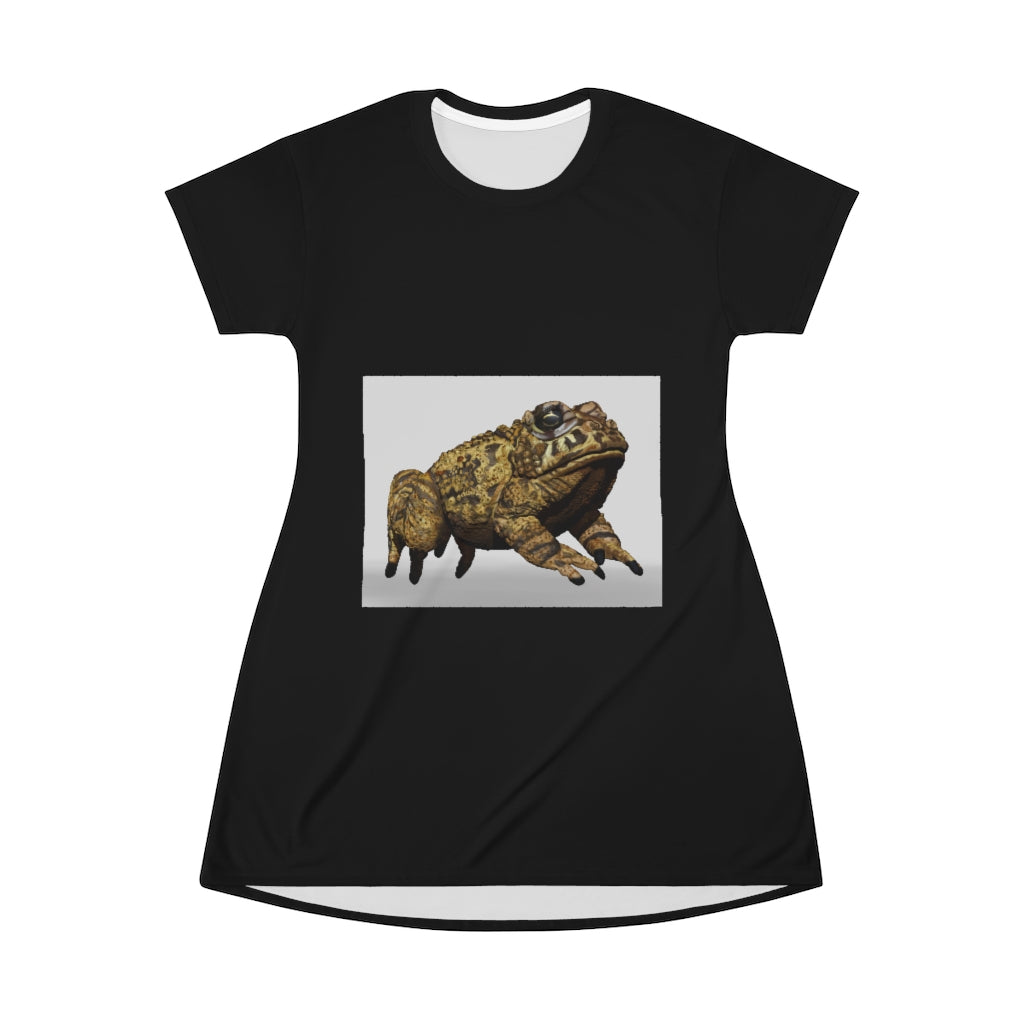 Yellow Toad All Over Print T-Shirt Dress