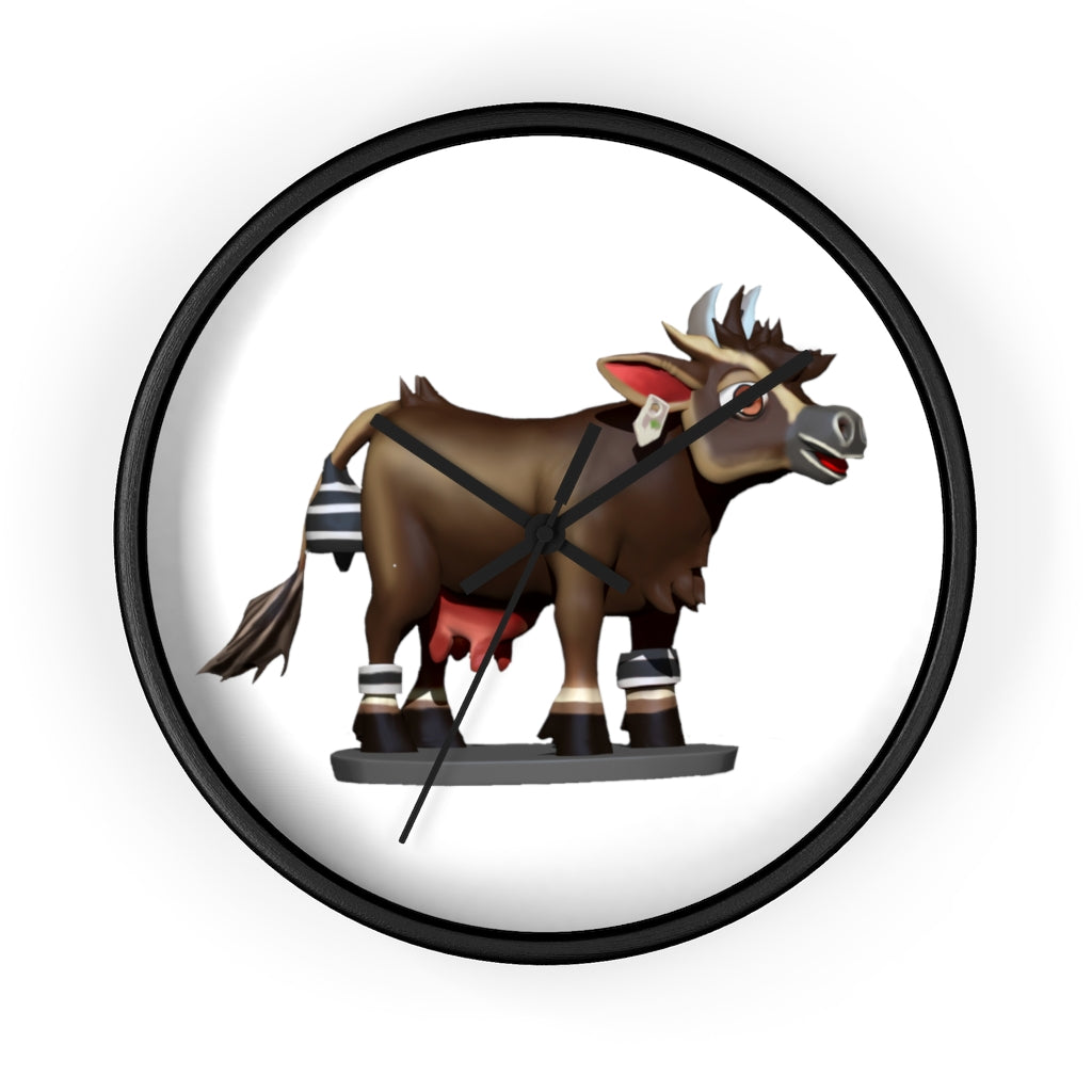 Dark Brown Cow Wall clock