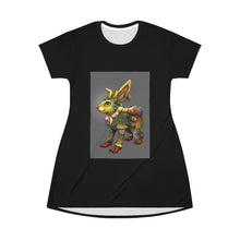 Load image into Gallery viewer, Yellow Amara All Over Print T-Shirt Dress
