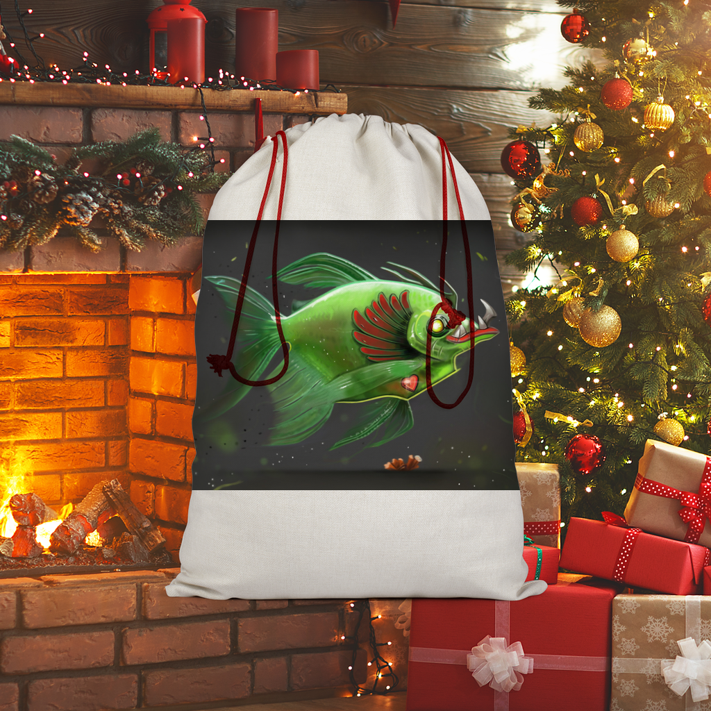 Hook Lung Jaw Sublimation Linen Drawstring Sack
