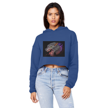 Load image into Gallery viewer, Wolf Unisex Cropped Raw Edge Boyfriend Hoodie
