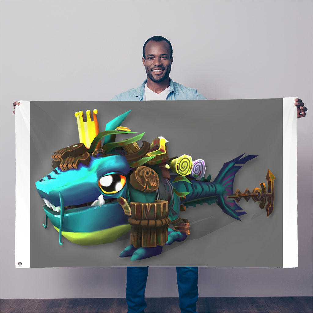 Nibblers the Misfit Shark Sublimation Flag
