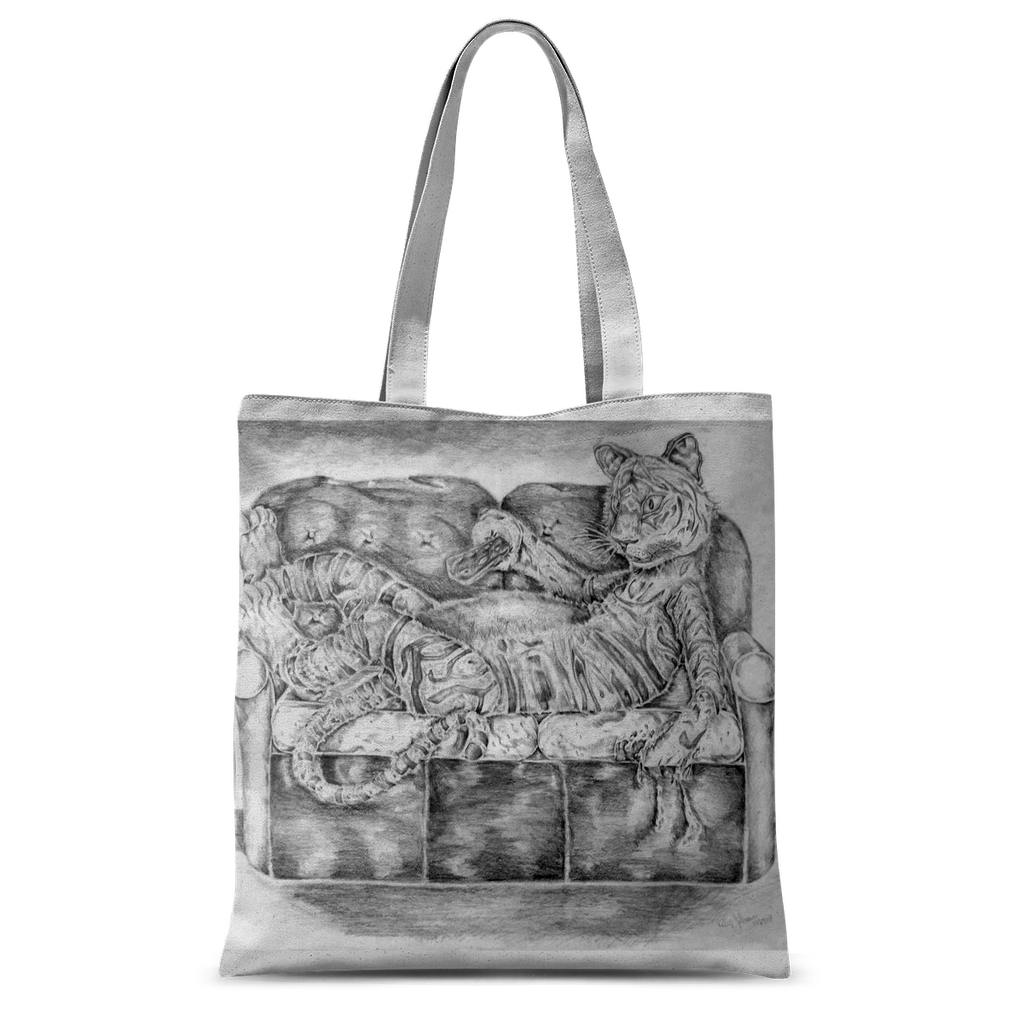 Tiger on a Couch Classic Sublimation Tote Bag