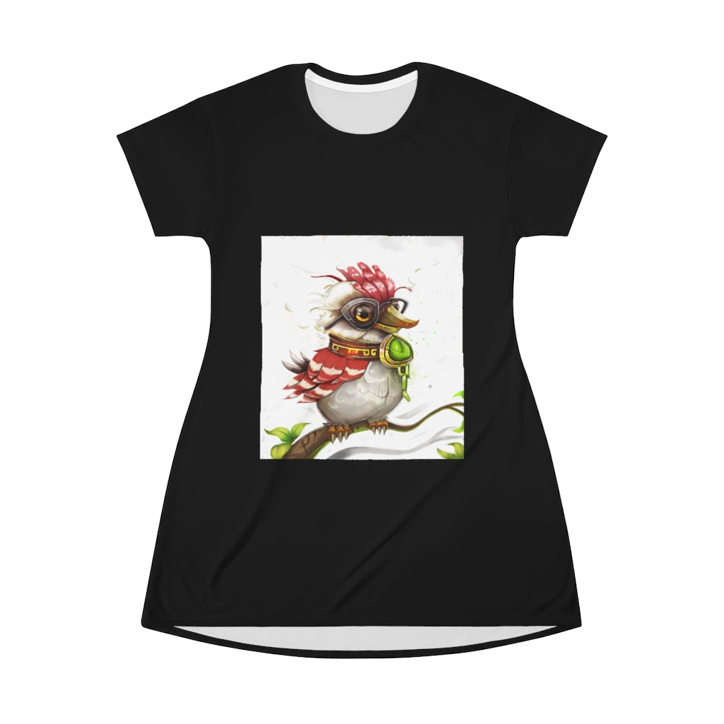 Pete the Sweet Little Bird All Over Print T-Shirt Dress