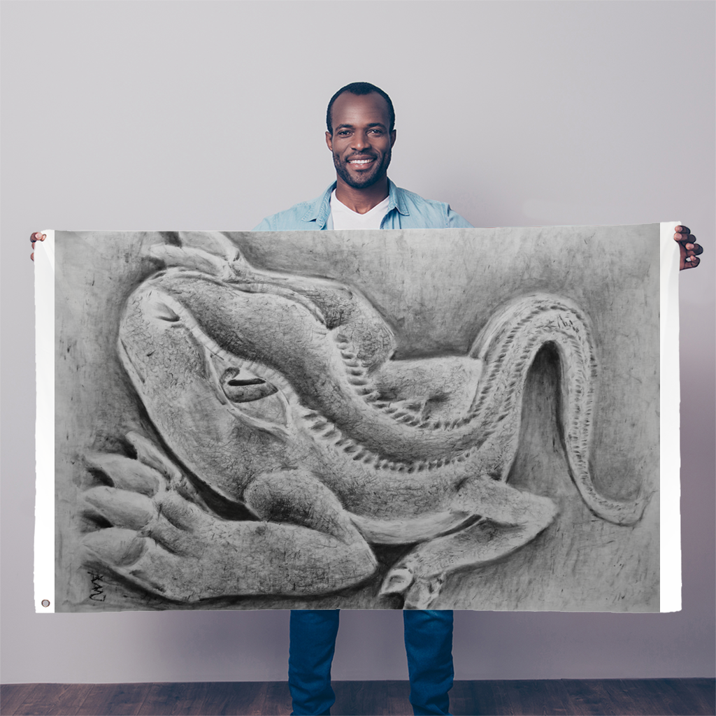 Lizzy the Lizard Sublimation Flag
