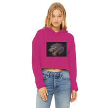 Load image into Gallery viewer, Wolf Ladies Cropped Raw Edge Hoodie
