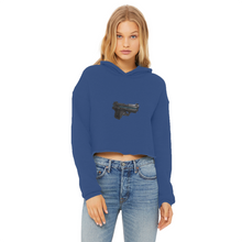 Load image into Gallery viewer, 22 Calibur Ladies Cropped Raw Edge Hoodie
