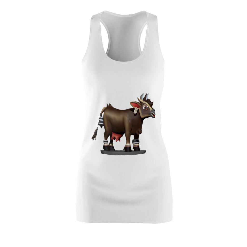 Dark Brown Cow Women's Cut & Sew Racerback Dress