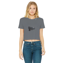 Load image into Gallery viewer, 22 Calibur Classic Women&#39;s Cropped Raw Edge T-Shirt
