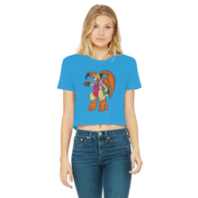 Load image into Gallery viewer, Angechardragon Classic Women&#39;s Cropped Raw Edge T-Shirt
