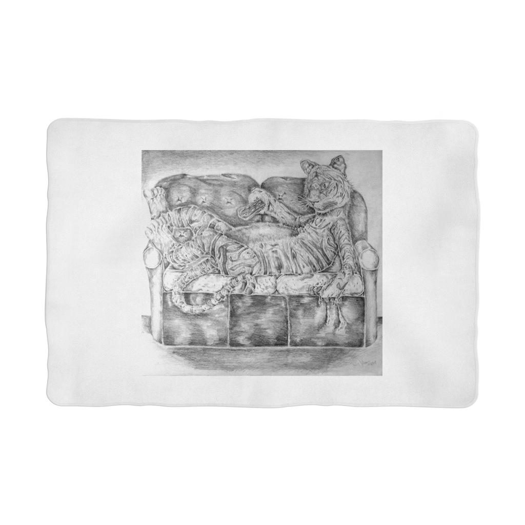 Tiger on a Couch Sublimation Pet Blanket