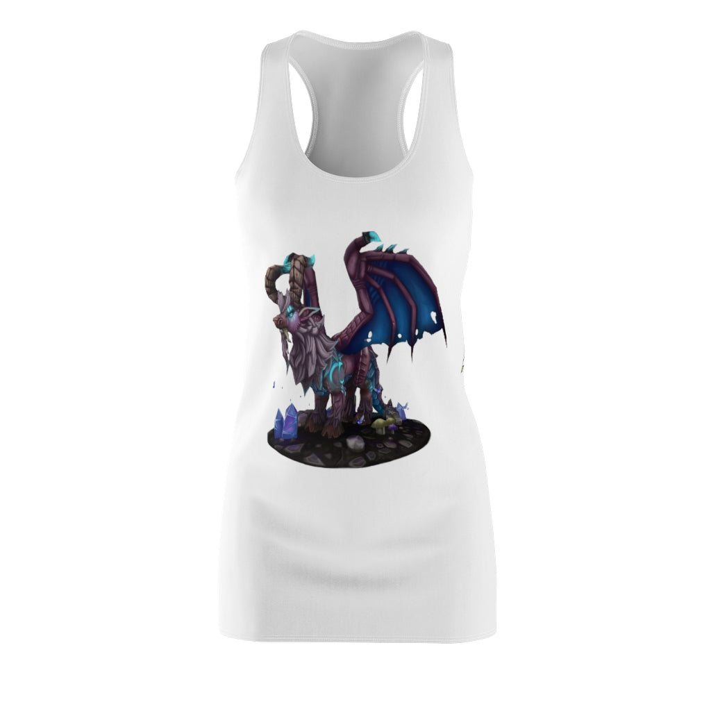 Deviant Dungeon Lurker Dragon Women's Cut & Sew Racerback Dress