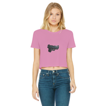 Load image into Gallery viewer, 22 Calibur Classic Women&#39;s Cropped Raw Edge T-Shirt
