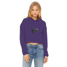 Load image into Gallery viewer, 22 Calibur Ladies Cropped Raw Edge Hoodie
