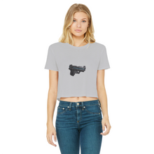 Load image into Gallery viewer, 22 Calibur Classic Women&#39;s Cropped Raw Edge T-Shirt
