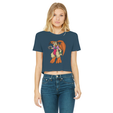 Load image into Gallery viewer, Angechardragon Classic Women&#39;s Cropped Raw Edge T-Shirt
